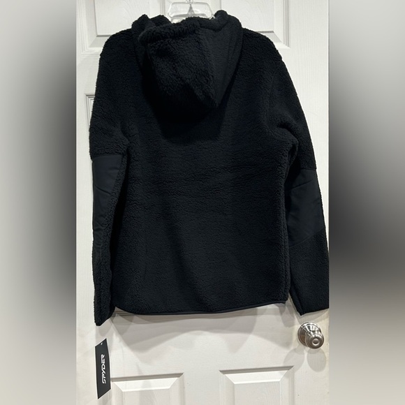 Spyder Mens M Medium  Vista Hoodie Sweatshirt Black NWT Stretch Polyester Fleece - Picture 3 of 8